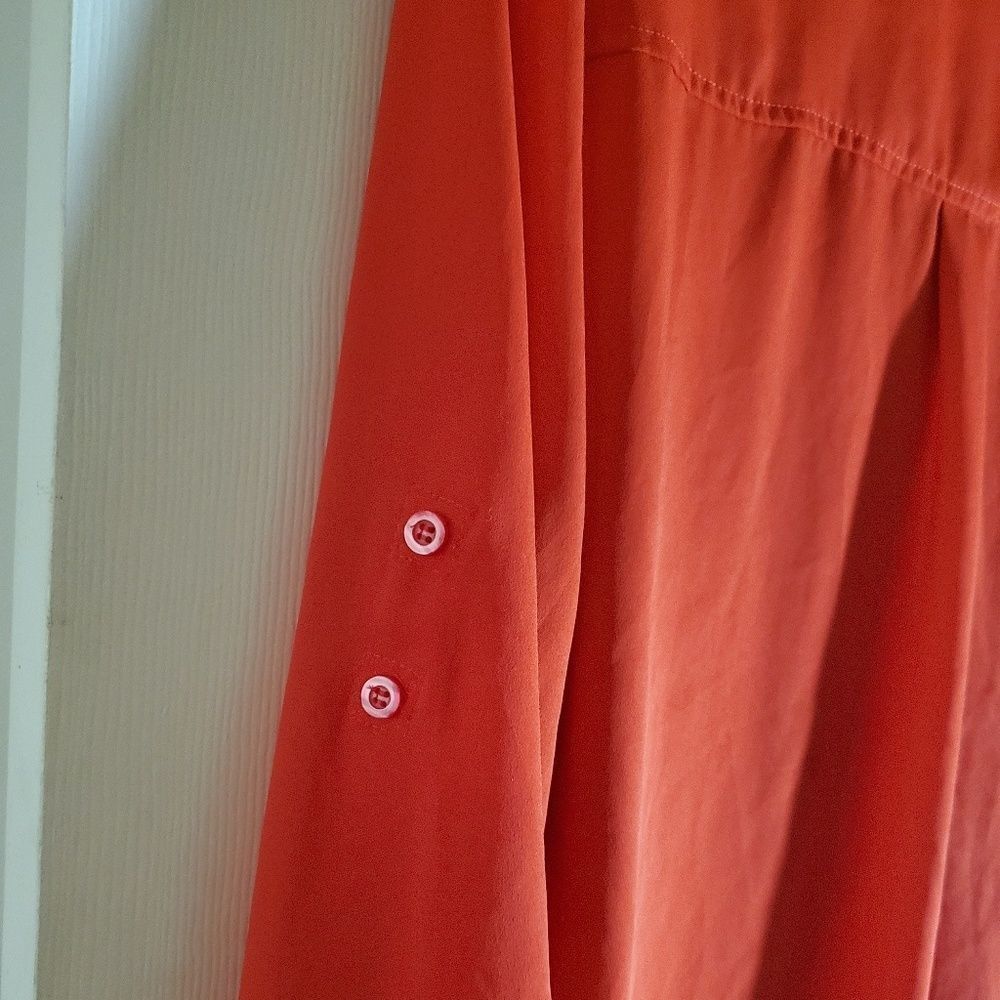 New York & Company button long sleeve blouse - Picture 3 of 8